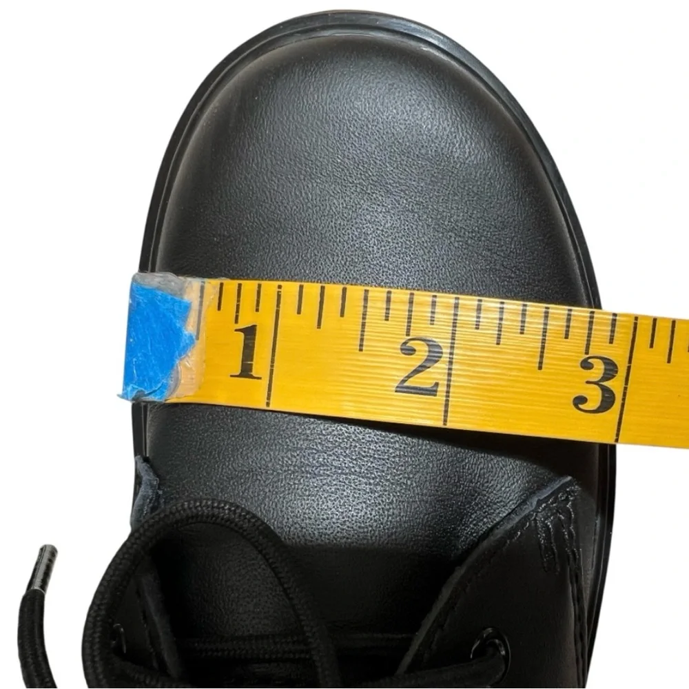 Dr. Martens 1461J Kids Black Leather Lace-Up Shoe with Yellow Stitching